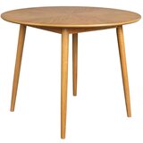 White Label Okrogla jedilna miza z mizno ploščo v hrastovem dekorju ø 120 cm Fabio – Cene