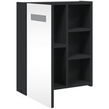  Kupaonski ormarić s ogledalom i LED svjetlom crni 45x13x52 cm | shoptok.hr