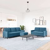  3-dijelni set sofa s jastucima plavi baršunasti | shoptok.hr