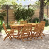vidaXL Vrtna jedilna garnitura 7-delna 180x90x75 cm trden akacijev les | Shoptok.si