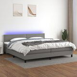 The Living Store Box spring postelja z vzmetnico LED temno siva 200x200 cm blago - Box Spring Postelja, (21515943) Cene