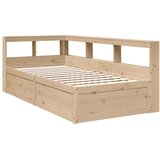 Knjižna postelja brez vzmetnice 100x200 cm trdna borovina | Shoptok.si