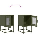 vidaXL Nočna omarica olivno zelena 36x39x60,5 cm Hladno valjano jeklo | Shoptok.si
