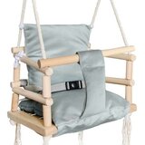 Kruzzel Dječja Ljuljačka za Bebe i Djecu – Drvena Indoor Swing Sjedalica s Jastukom, Siva Cijene