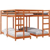 vidaXL Okvir trojne postelje Voskast rjav 200 x 200 cm, (5000102310) | Shoptok.si