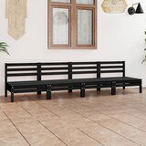 Maison Chic Seti vrtnega pohištva - Vrtna garnitura - Vrtni pohištvo set 4-delna črna trdna borovina, (21810425) | Shoptok.si