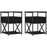 Maison Chic Dvo delni komplet Nočne omarice - Nočne mize črna 40x42x55 cm inženirski les, (21690367) | Shoptok.si
