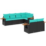 vidaXL 7-dijelni set vrtnih sofa od poliratana s jastucima crni | shoptok.hr