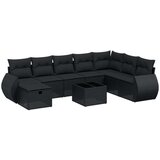  9-dijelni set vrtnih sofa s jastucima crni od poliratana | shoptok.hr