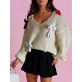 DStreet Sweter damski one size PUREBOW beżowy | Shoptok.si