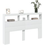 Ormarić za uzglavlje s LED svjetlima bijeli 160 x 17 x 102 cm | shoptok.hr