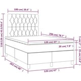  Krevet s oprugama i madracem tamnosmeđi 120 x 200 cm od tkanine | shoptok.hr