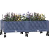  Vrtni saksija s kotačima Plavo Sivo 80 x 40 x 33 cm PP | shoptok.hr
