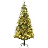  Osvijetljeno božićno drvce sa šiškama zeleno 195 cm PVC i PE | shoptok.hr