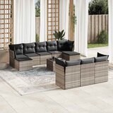  11-dijelni set vrtnih sofa poliratan s jastucima svijetlosivi | shoptok.hr