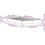  Okvir kreveta boja betona 100x200 cm od konstruiranog drva | shoptok.hr