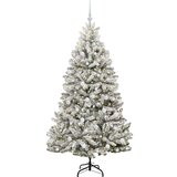 vidaXL Umjetno božićno drvce Zelena i bijela 180 cm PVC i metal | shoptok.hr