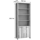 MID.YOU Arhivska Omara Cliff, Barva Hrasta, Temno Siva | Shoptok.si