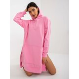 Fashion Hunters Pink basic oversize sweatshirt dress with pocket Cene