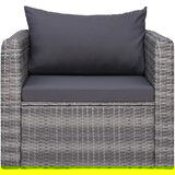 Maison Chic Vrtni Stoli - Stol za vrt z blazino in vzglavnikom poli ratan siv JS773, (21878044) | Shoptok.si