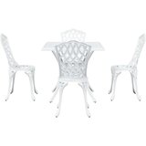  Set za vrtni blagovanje od 5 dijelova bijeli lijevani aluminij | shoptok.hr