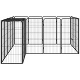 vidaXL Pasja ograda z 18 paneli črna 50x100 cm prašno barvano jeklo | Shoptok.si