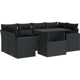 vidaXL 7-dijelni set vrtnih sofa od poliratana s jastucima crni | shoptok.hr