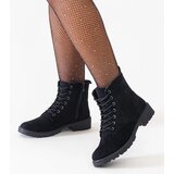 Gemre Black eco-suede platform worker ankle boots Barosa | Shoptok.si