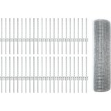 vidaXL varjena žičnata ograja z 44 u stebrički srebrna 0.4x100 m jeklo | Shoptok.si