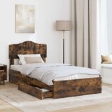  Krevet s od storage s uzglavljem Dimljeni hrast 90 x 200 cm | shoptok.hr