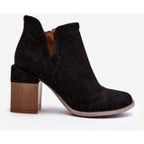 Boto Ankle Boots on Chunky Heel with Cutout Black Jolnima | Shoptok.si
