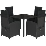  The Living Store Vrtna jedilna garnitura 5-delna z blazinami črn poli ratan - Vrtna Jedilna Garnitura, (21455058) | Shoptok.si