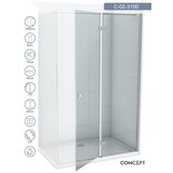 Copen tuš paravan fonta, providno staklo 6mm, srebrni ram, 100x195cm Cene