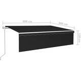  Automatska tenda na uvlačenje s roletom 6 x 3 m antracit | shoptok.hr