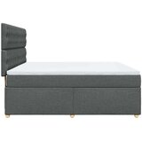 vidaXL Box spring postelja z vzmetnico temno siva 180x200 cm blago | Shoptok.si