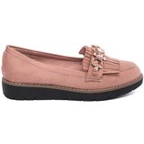 SEASTAR Pink suede loafers with decorative crystals Cene