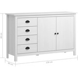 vidaXL komoda hill range bijela 130 x 40 x 80 cm od masivne borovine | shoptok.hr