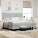  s opruga kutije Svjetlosiva 200 x 200 cm Baršun | shoptok.hr