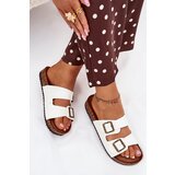 EVENTO Women's Cork Platform Slippers With Buckles White Vesina Cene