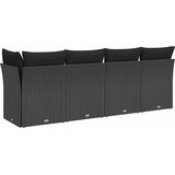  Vrtna sofa s jastucima za 4 osobe, crna, poliratan | shoptok.hr