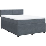 vidaXL Box spring postelja z vzmetnico temno siva 160x200 cm žamet, (21310787) | Shoptok.si