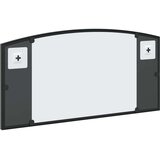 vidaXL Stensko ogledalo črno 60x30 cm obokano železo | Shoptok.si