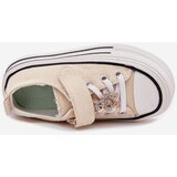 Boto Girls Sneakers With Golden Applique Bear Beige Solena | shoptok.hr