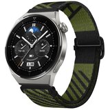 INF združljiv z huawei GT3 pro/buds nastavljiv najlonski pleten elastičen pašček green+black 20 mm, (5000090675) | Shoptok.si