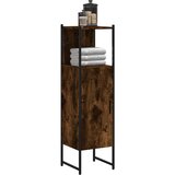 vidaXL kopalniška omarica dimljeni hrast 33x33x120,5 cm inženirski les | Shoptok.si