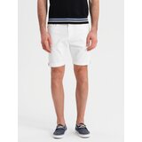 Ombre Men's denim classic shorts with rolled up leg - white | shoptok.hr