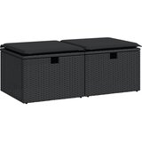  2-dijelni set vrtnih sofa s jastucima crni od poliratana bagrem | shoptok.hr