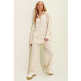 Trend Alaçatı Stili Women's Cream Buttoned Self Textured Knitwear Suit Cijene