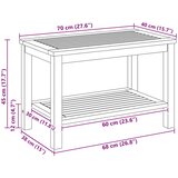 Bocni stol Prirodna nafta 70 x 40 x 45 cm Čvrsto drvo akacije | shoptok.hr