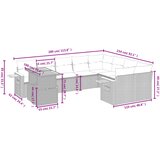  10-dijelni set vrtnih sofa od poliratana s jastucima sivi | shoptok.hr